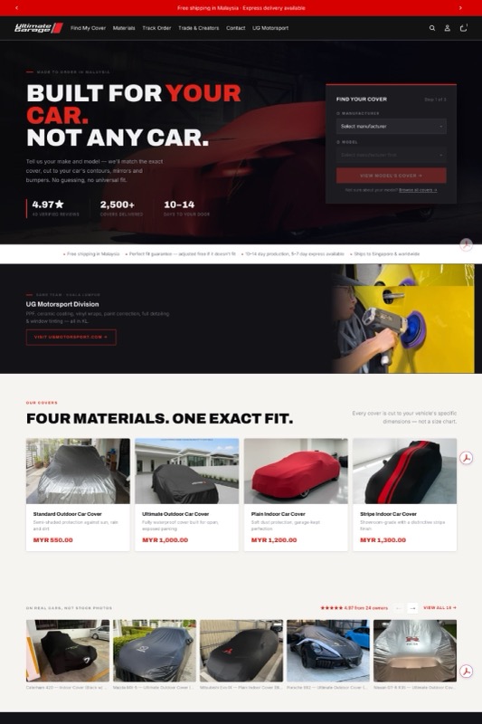 Ultimate Garage homepage